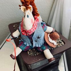 🐴 The Country Folks Buckshot Fishing Horse Kathleen Kelly Shelf Sitter Russ Berrie