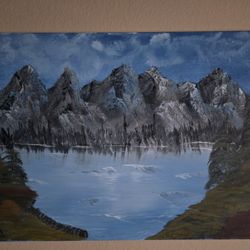 Huge 18x30 Bob Ross Style Hand Painted Oil Painting 