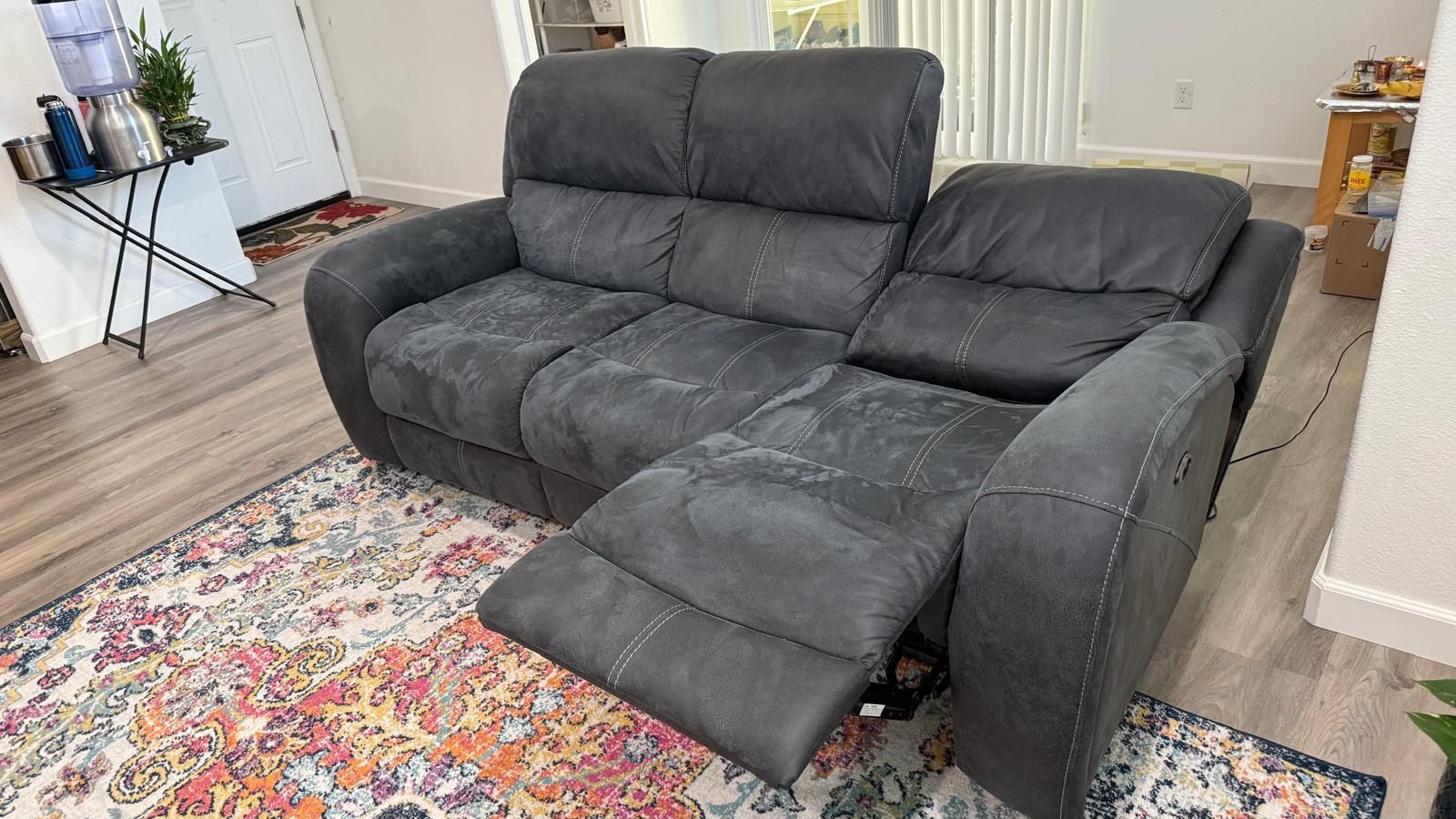 Recliner Three Seat Sofa(faux Leather)