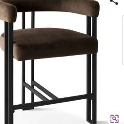 Velvet Mink Brown Barrel Barstools