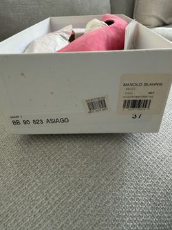Manolo Blahnik BB Pink Suede Pointed Toe Pumps used no box lid cover size 37 european