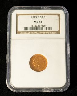 1925 "D" NGC MS63 $2.5 Gold Indian Head