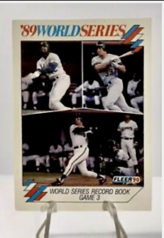 1990 Fleer 89 WORLD SERIES Record Book Game 3 #10 Athletics/Giants