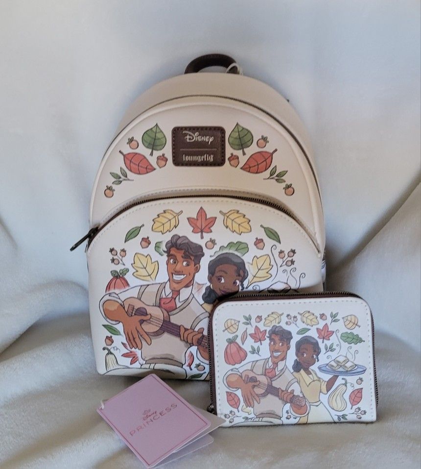 Loungefly Disney The Princess and the Frog backpack and wallet 
