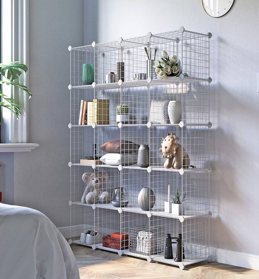 White Wire Storage (2 Sets Large & Small)