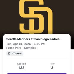 1 Padres Ticket - Tuesday 4/14