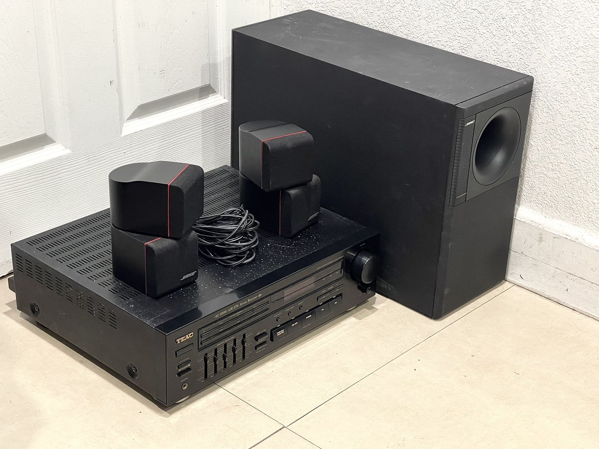 Vintage Sound System with TEAC Stereo Receiver + Bose Acoustimass 5 and Bluetooth device