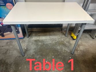 2 IKEA LINNMON Tables with ADILS Legs – $20 for Both