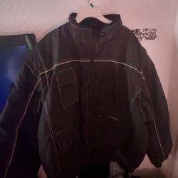 Refrigiwear Jacket Mens Large Black Chore Puffer Pockets 8042 Ergowear Workers Jacket