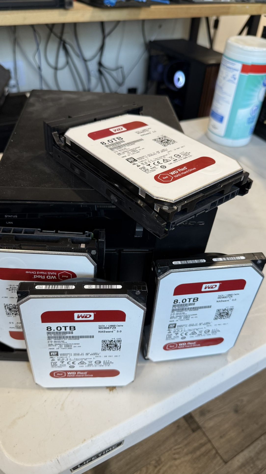 Synology DS416play 4 Bay NAS with 5x 8TB WD HDDs