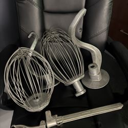 Set of Hobart commercial mixer attachments