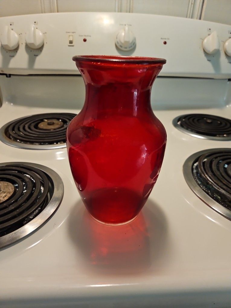 Red Glass Vase