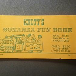 Vintage Knotts Berry Farm Ticket Book With Ticket Inside 