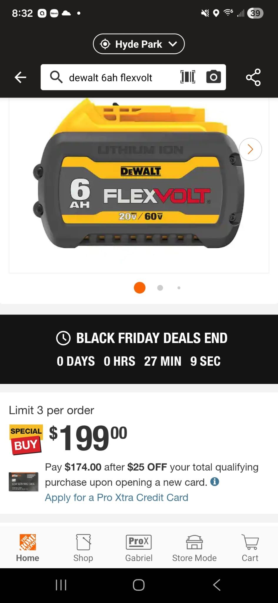 Dewalt Battery 6AH Flex Volt 