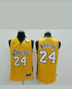 Kobe Bryant Los Angeles Lakers #24 Jersey Yellow S-2XL **RIP**