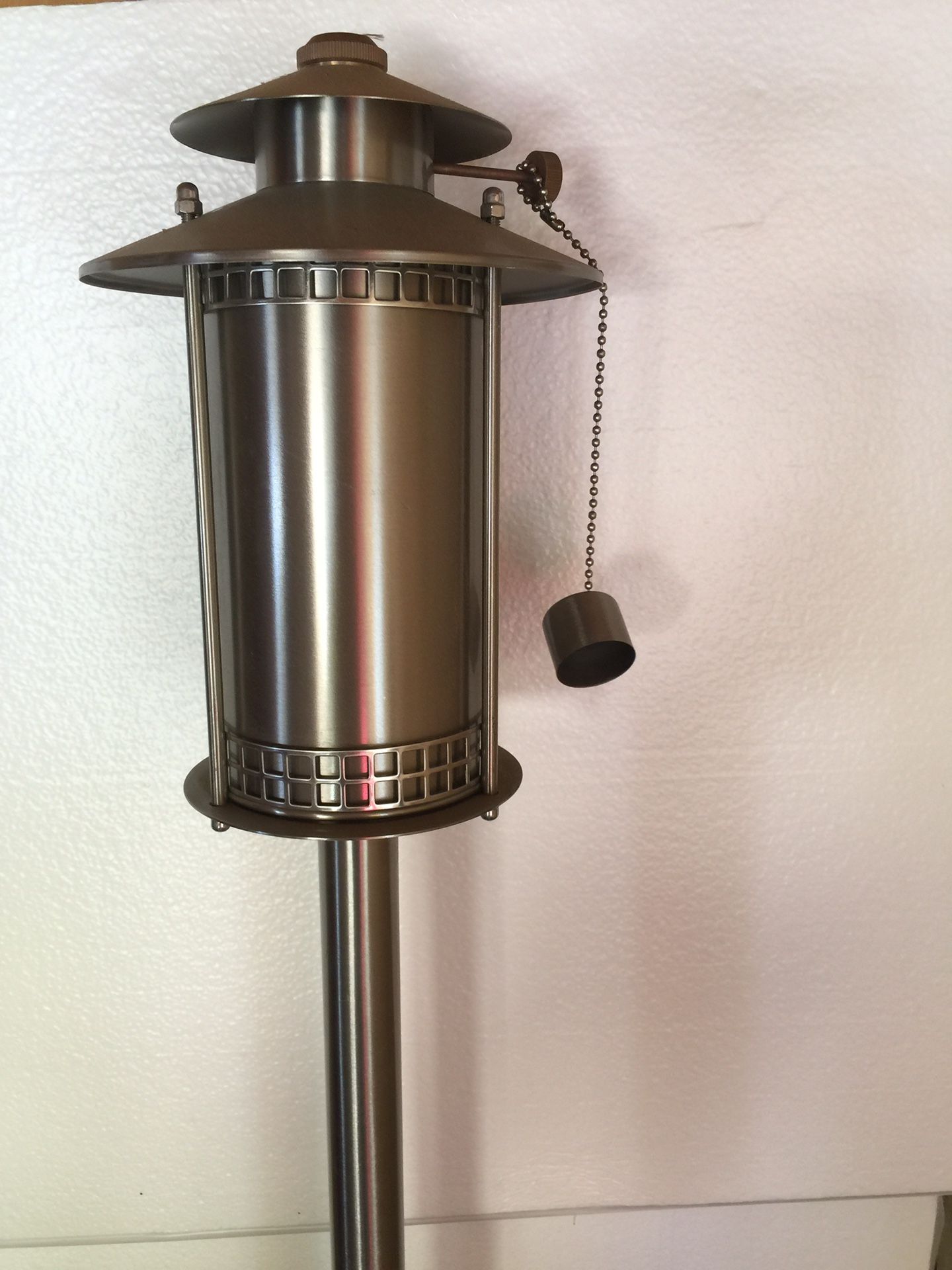 NEW Tiki Torch Stainless Steel w Citronella Fuel