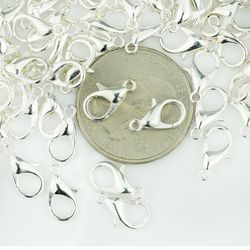 99pcs 12mmx7mm silver plate  lobster parrot clasp (2)