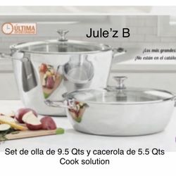 Princess House Set De Olla De 9.5 Qts Y Cacerola De 5.5 Qts Cook Solution Nuevas En Sus Cajas 
