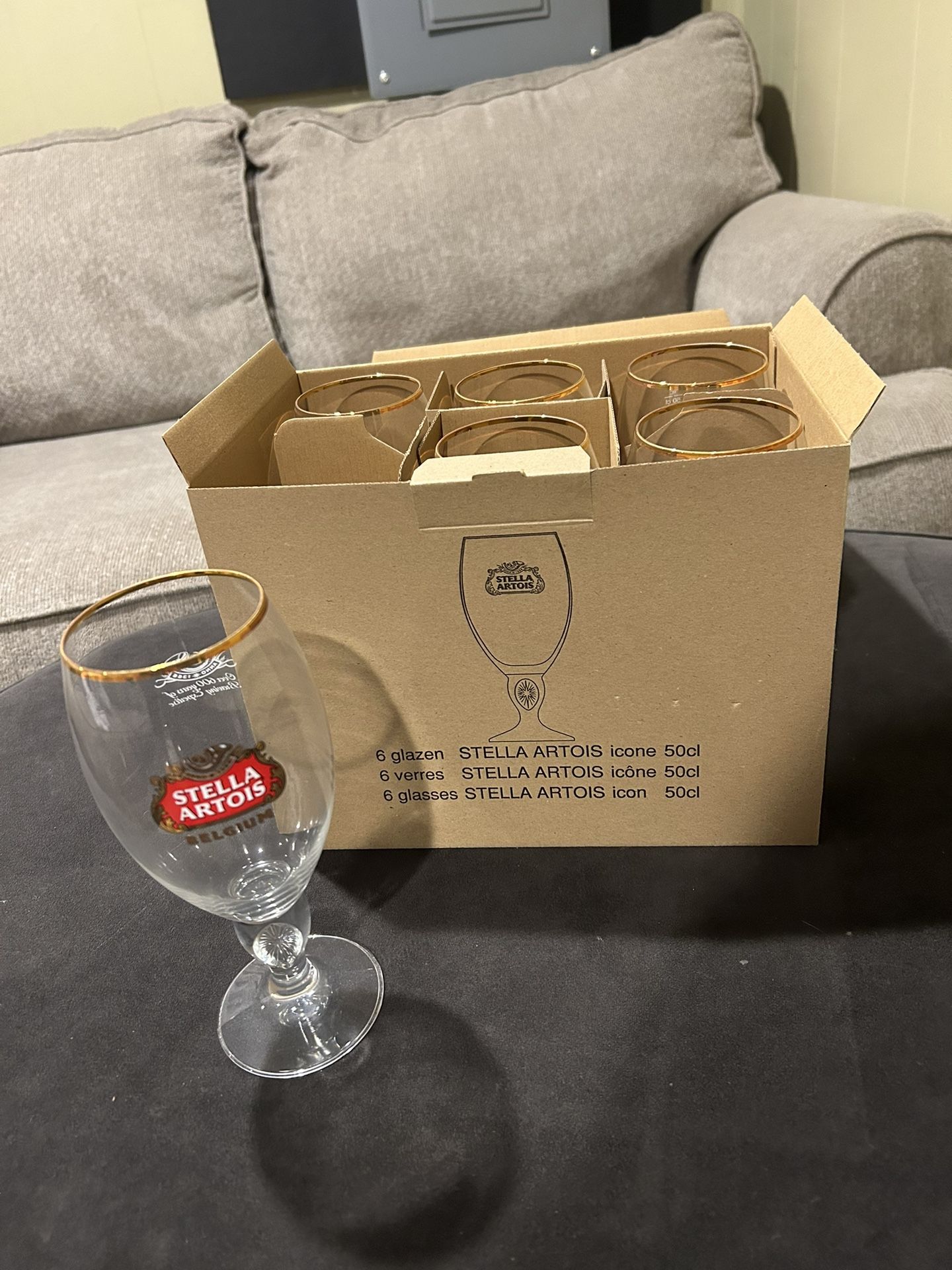 6 New Stella Artois Glasses
