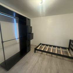 Clothing Organizer / Twin Bed Frame Bedroom set