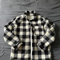Zara Sherpa Plaid Jacket (L)