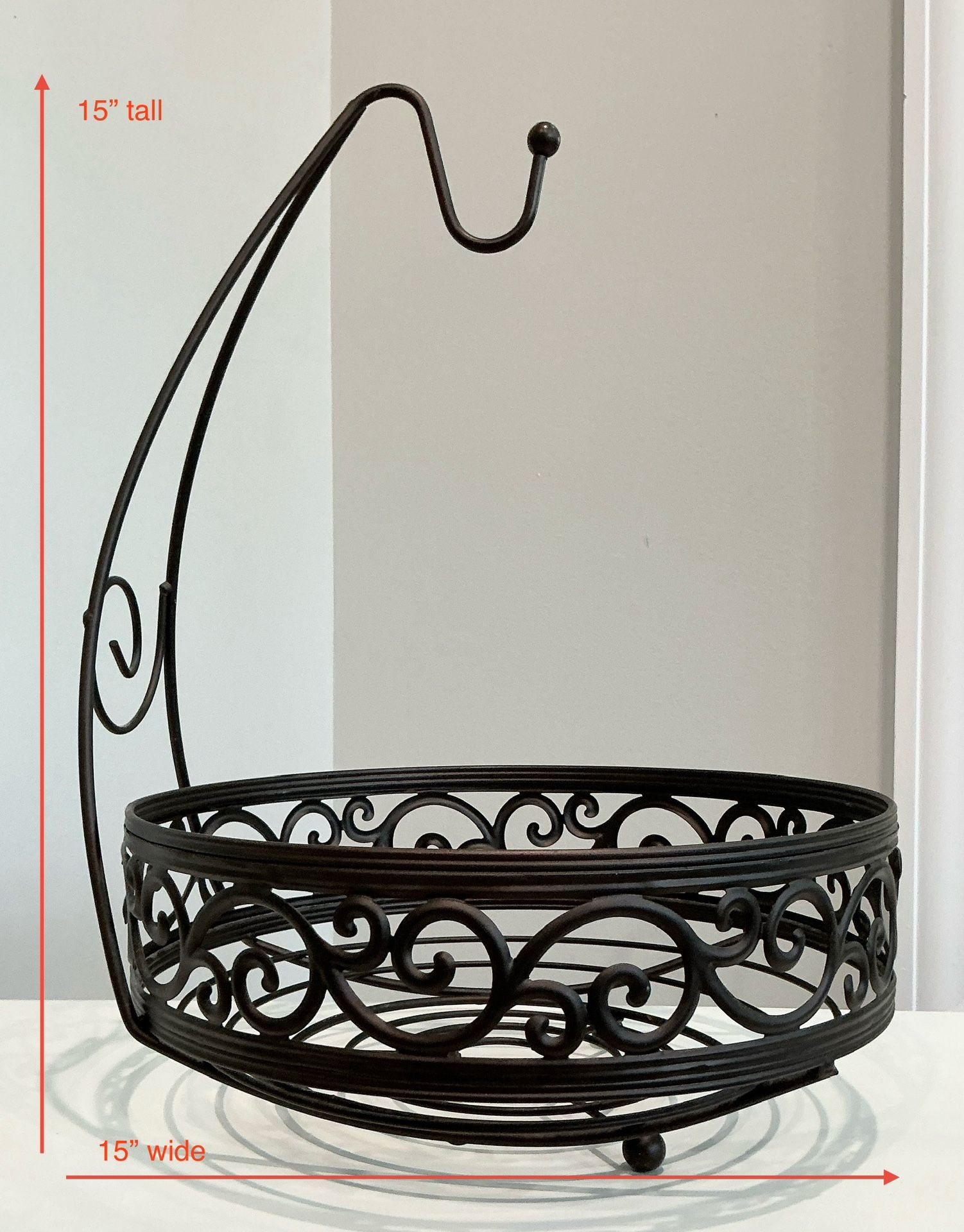 Espresso Metal Fruit or Vegetable Basket with Feet