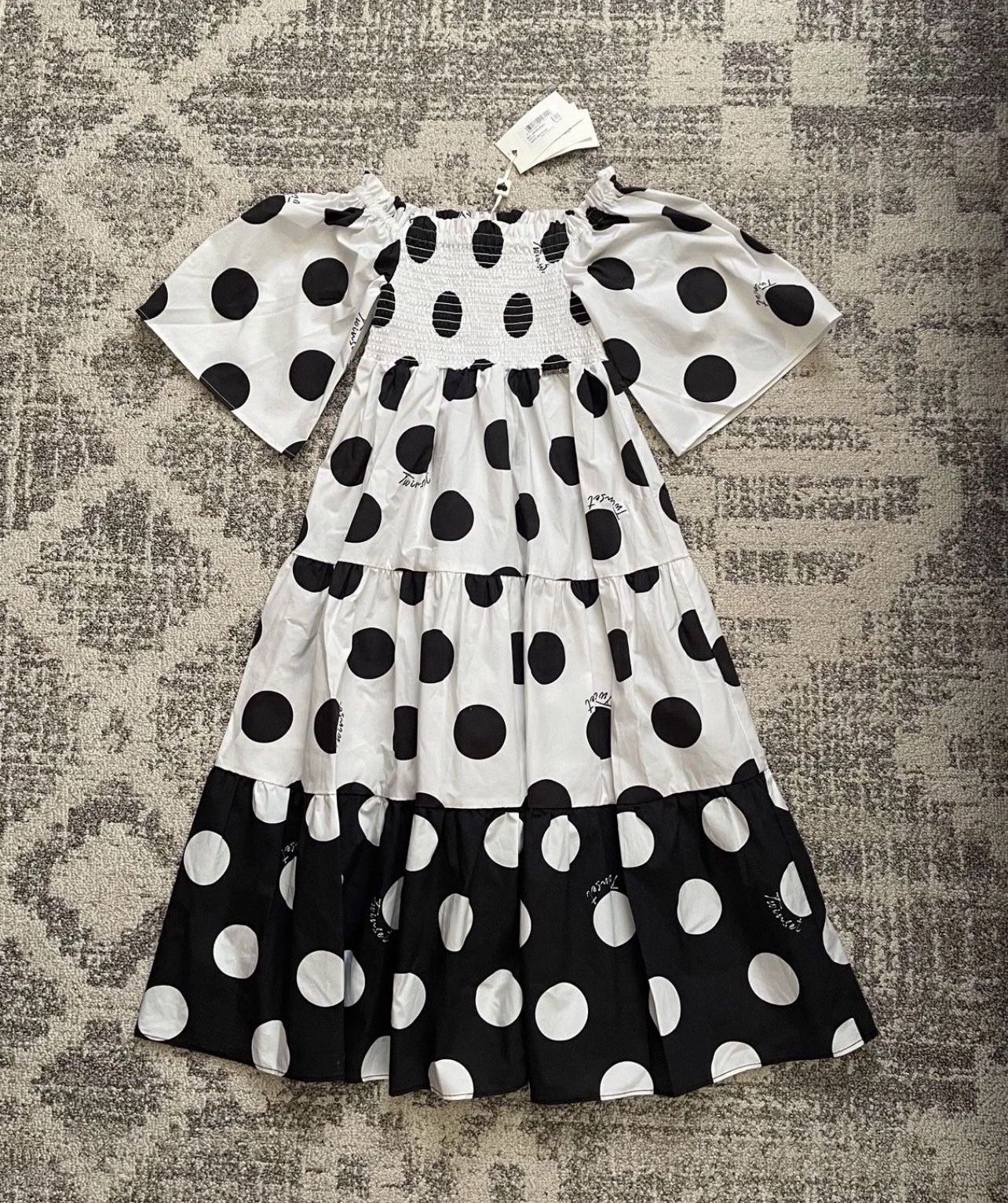 NWT TWINSET KIDS POLKA-DOT SHIFT DRESS   