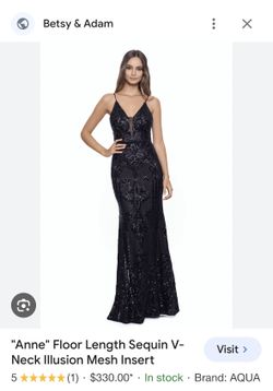 Betsy and Adam Black Floor Length Dress
