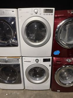 LG white front load washer and gas dryer set