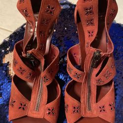 Michael Kors MK Cut Out Rhinestone Heels Pumps Shoes 