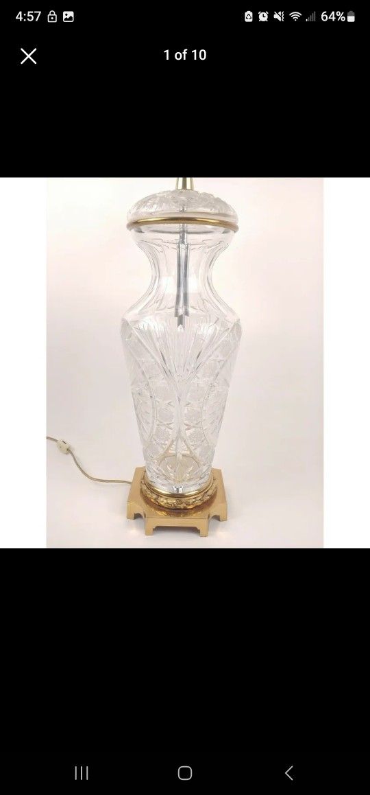 Vintage Marbro MCM Cut Crystal Lamp
