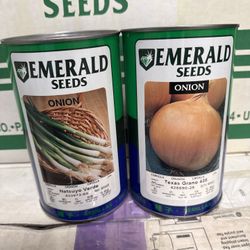 1lb Onion Seeds Can – Emerald Seeds (Texas Grano or Natsuyo Verde)