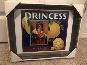 Vintage corona ca Sunkist framed original crate label