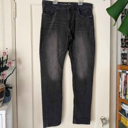 Beverly Hills Polo Club Black Denim Jeans Size 34 x 32 Mens Jeans Straight Leg Dark Wash
