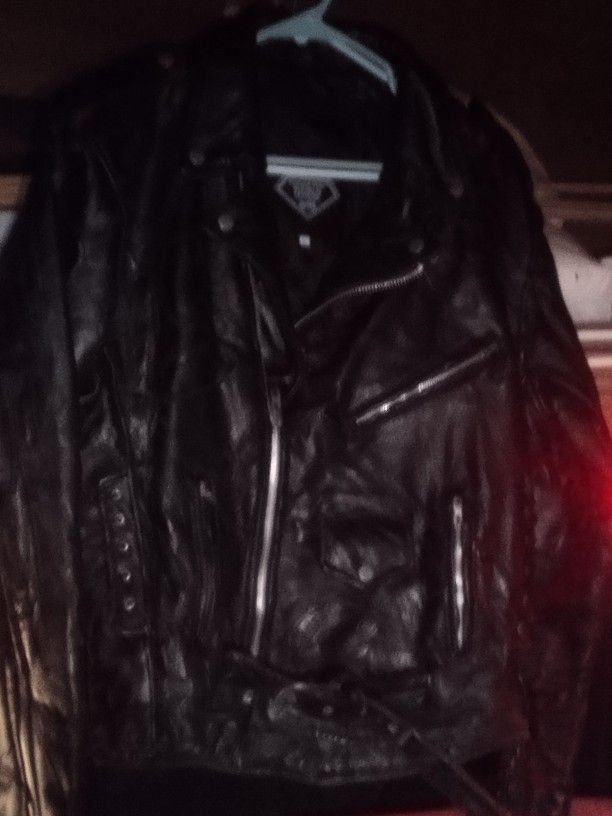 biker style jacket buffalo leather 