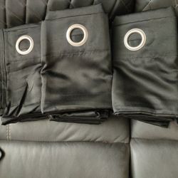 14 Decor + Blackout Curtains - Black with Silver Ring - 83*37  - $8 each ($100 for all)