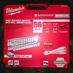 Milwaukee 3/8 in. Drive SAE/Metric Ratchet and Socket Mechanics Tool Set (56-Piece)