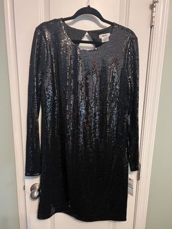 DKNY Black sequined mini dress