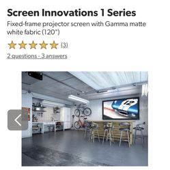Screen Innovations 1 Series Fixed-frame projector screen 