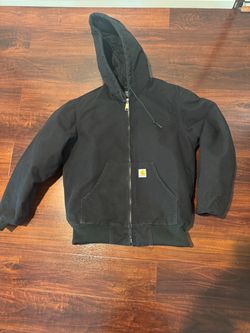 Carhartt Black Hooded Duck Canvas Jacket Men’s Small loose fit