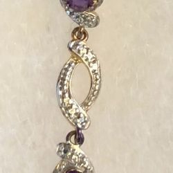 Amethyst and gold bracelet with safety catch