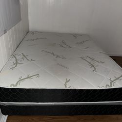 Queen Mattress And Box Springs and Frame 