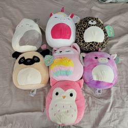 squishmallows set of 7 brand new with tags 8"-10"