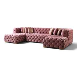 Tufted Velvet Double Chaise Sectional — Luxe, Plush & Gorgeous