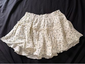 White skirt with small floral print size L