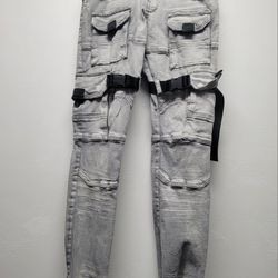 Men's Gray Copper Rivat Cargo Jeans Men's Size 29/32