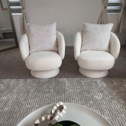 Boucle Swivel Chairs 
