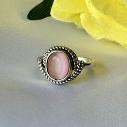 Pink Antique Style Ring, Size 8