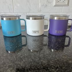 YETI Rambler 14 Oz Coffee Soup Mugs. Like New Set Of 3 Pd $35 Each