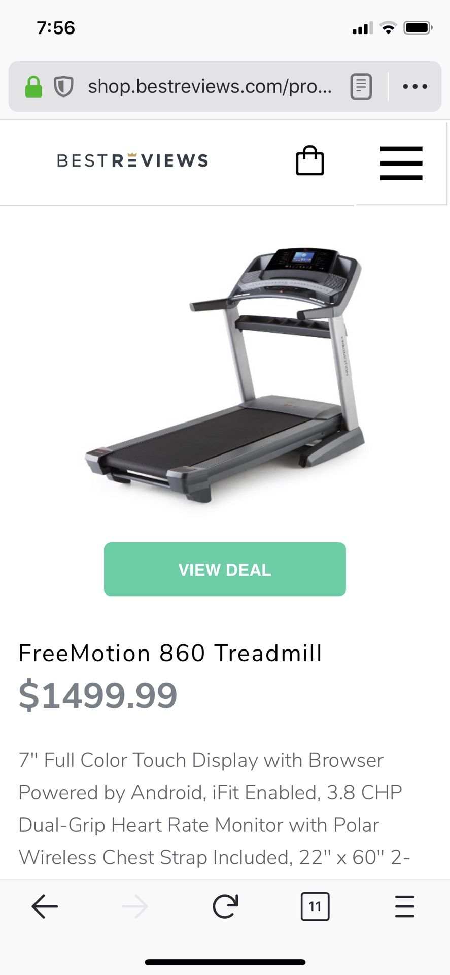 Free motion 860 treadmill
